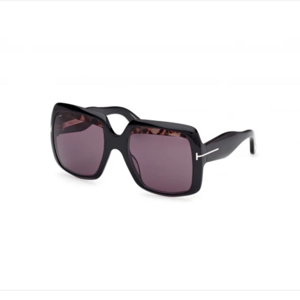 Tom Ford Black Sunglasses with Purple Lenses and Tortoiseshell Trim